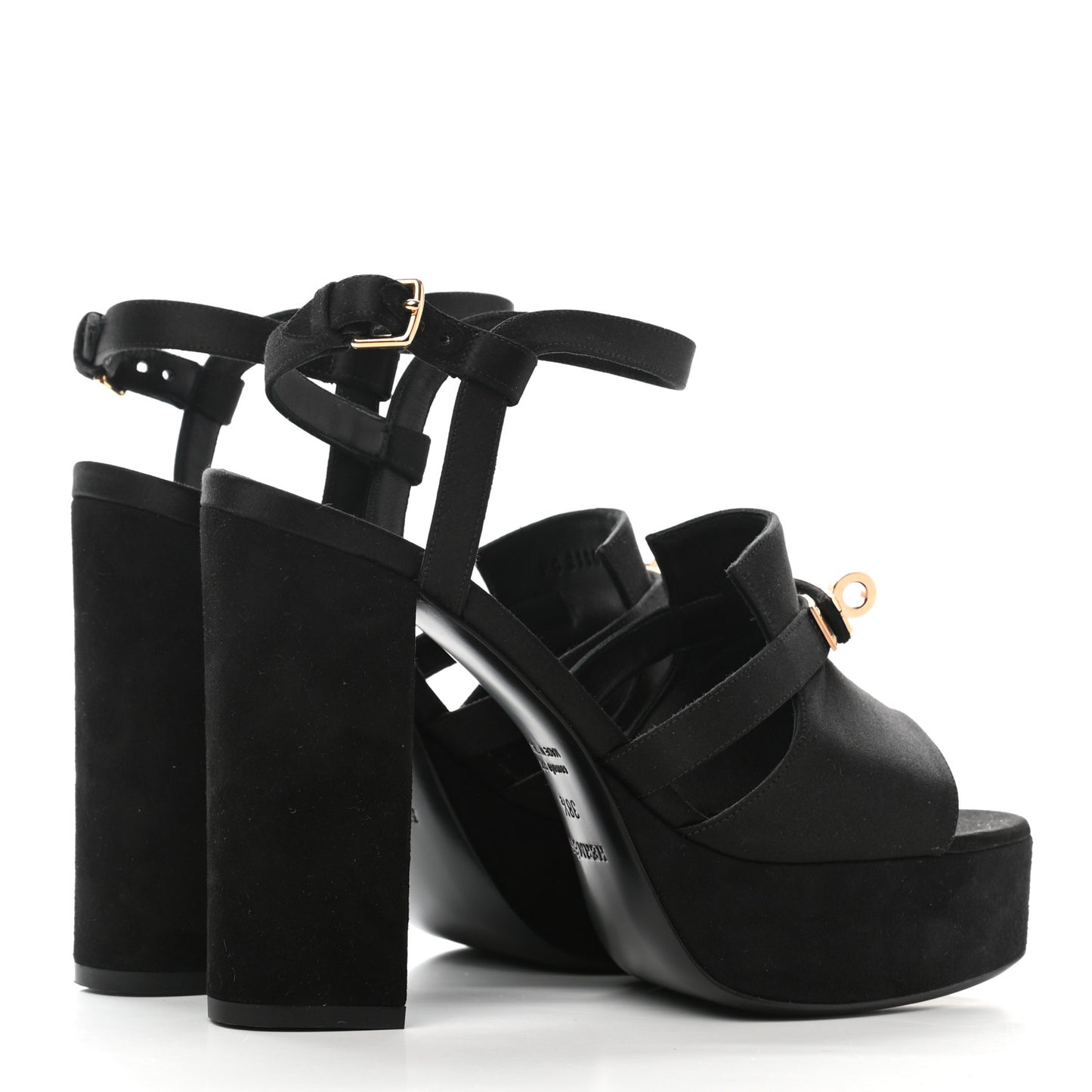 Velvet Goatskin Calas Sandals 38.5 Black