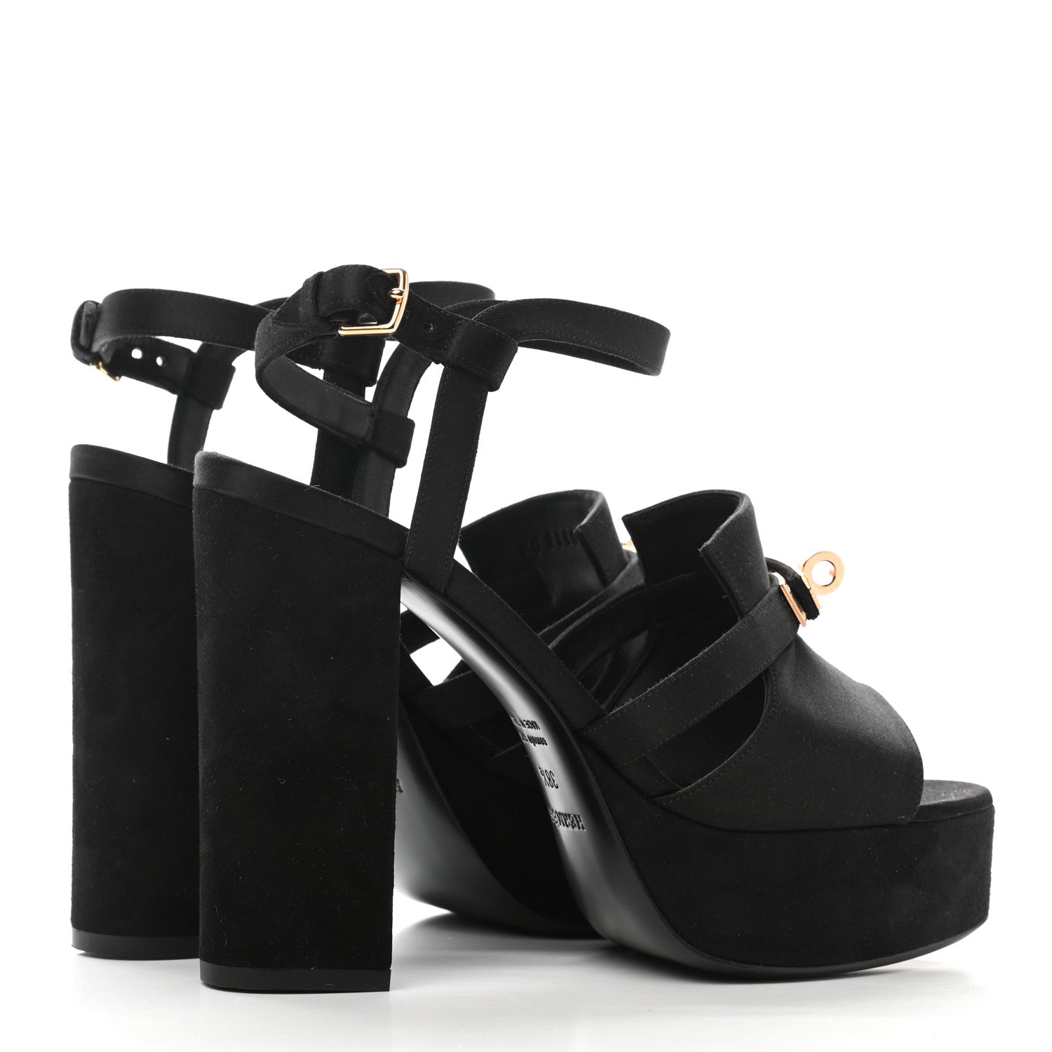 Hermes Velvet Goatskin Calas Sandals 38.5 Black 4 of 9