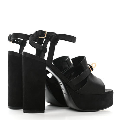 Hermes Velvet Goatskin Calas Sandals 38.5 Black 4 of 9