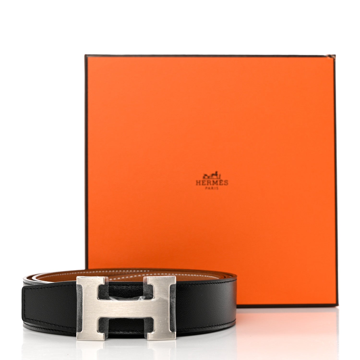 Hermes Box Togo 42mm H Belt 100 40 Black Gold 6 of 6