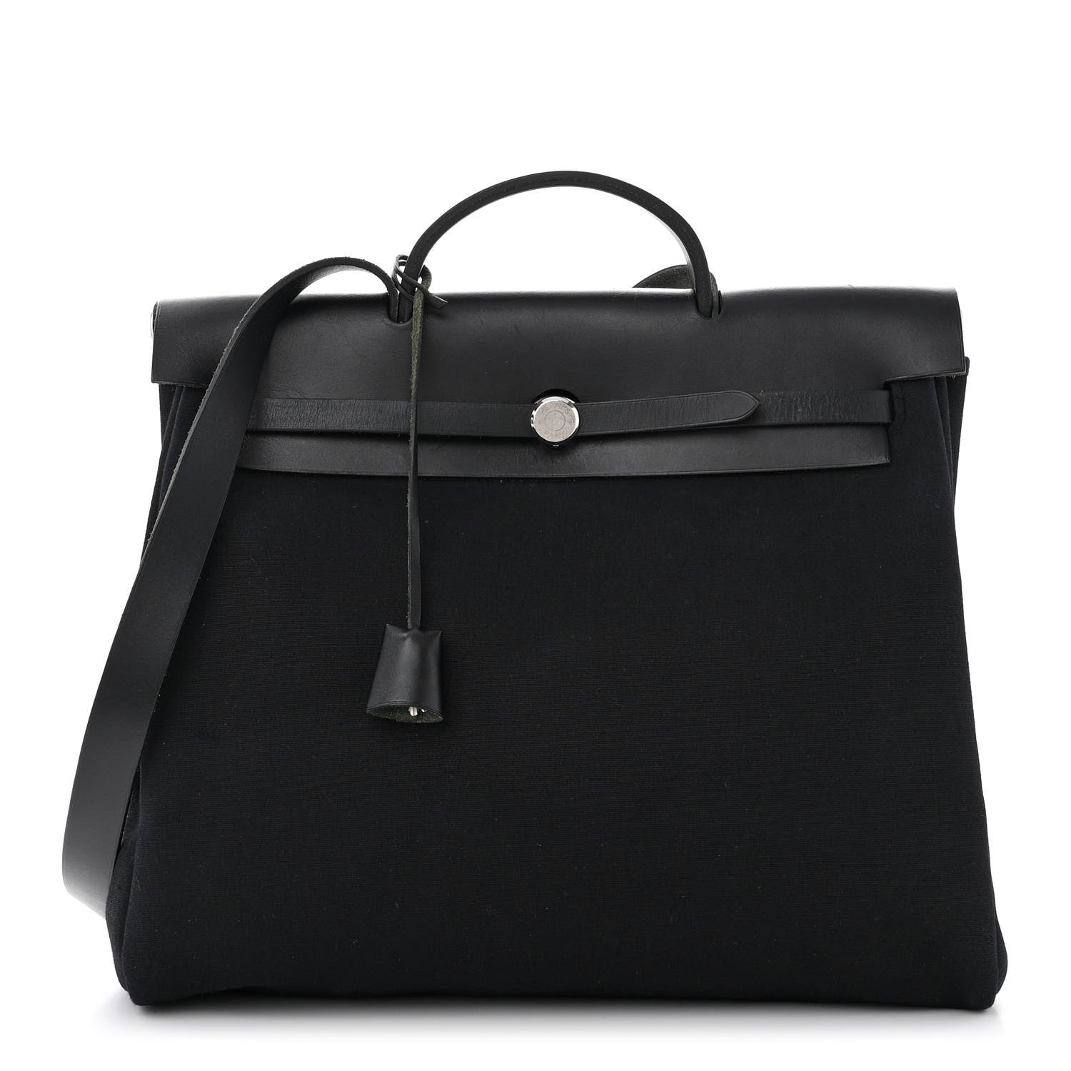 Hermes Toile Vache Calfskin Herbag 39 MM Black 1 of 15