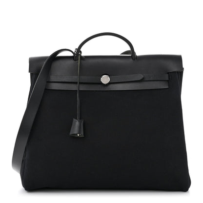 Hermes Toile Vache Calfskin Herbag 39 MM Black 1 of 15