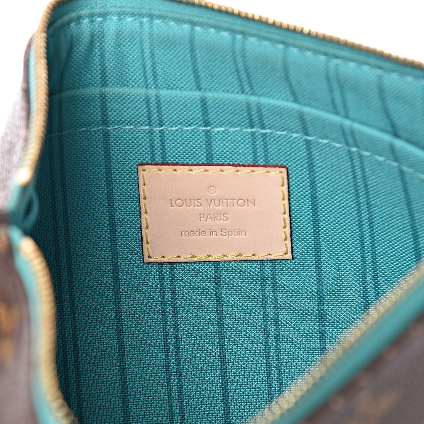 Monogram Neverfull MM GM Pochette Turquoise