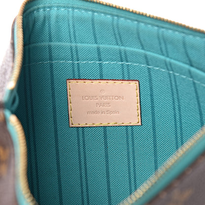Louis Vuitton Monogram Neverfull MM GM Pochette Turquoise 6 of 13