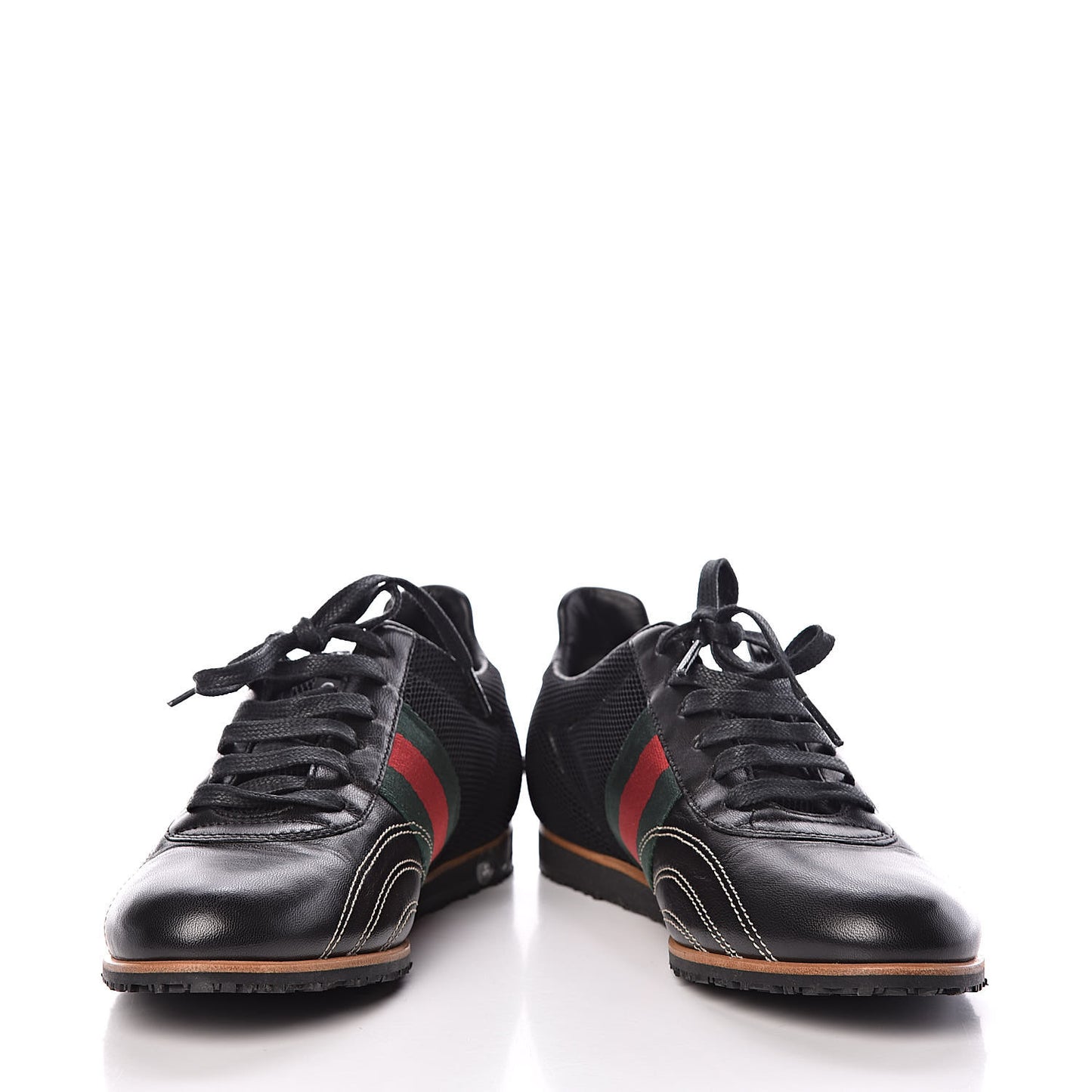 Calfskin Mesh Web Sneakers 35 Black
