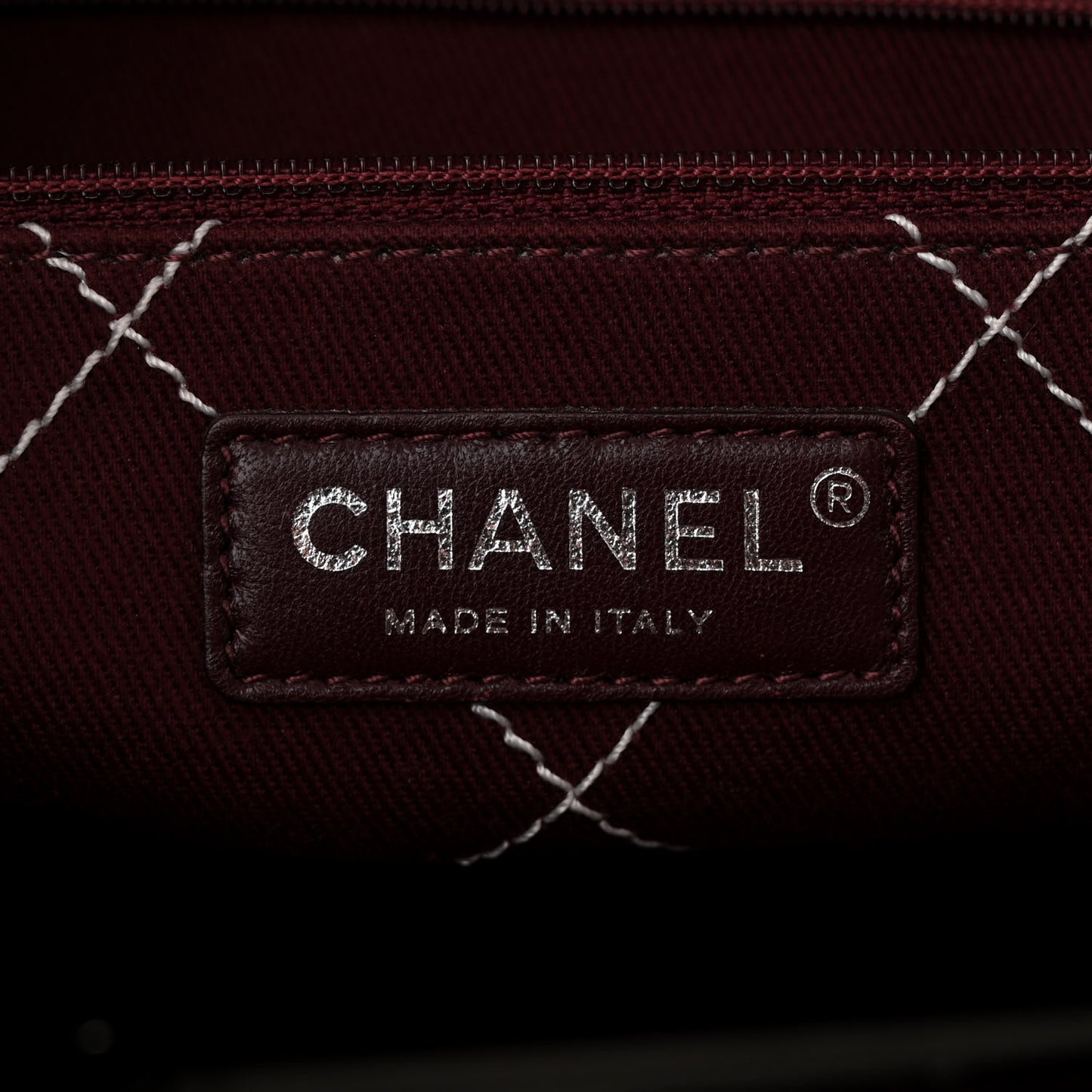 Grained Calfskin Shopping Fever Tote White