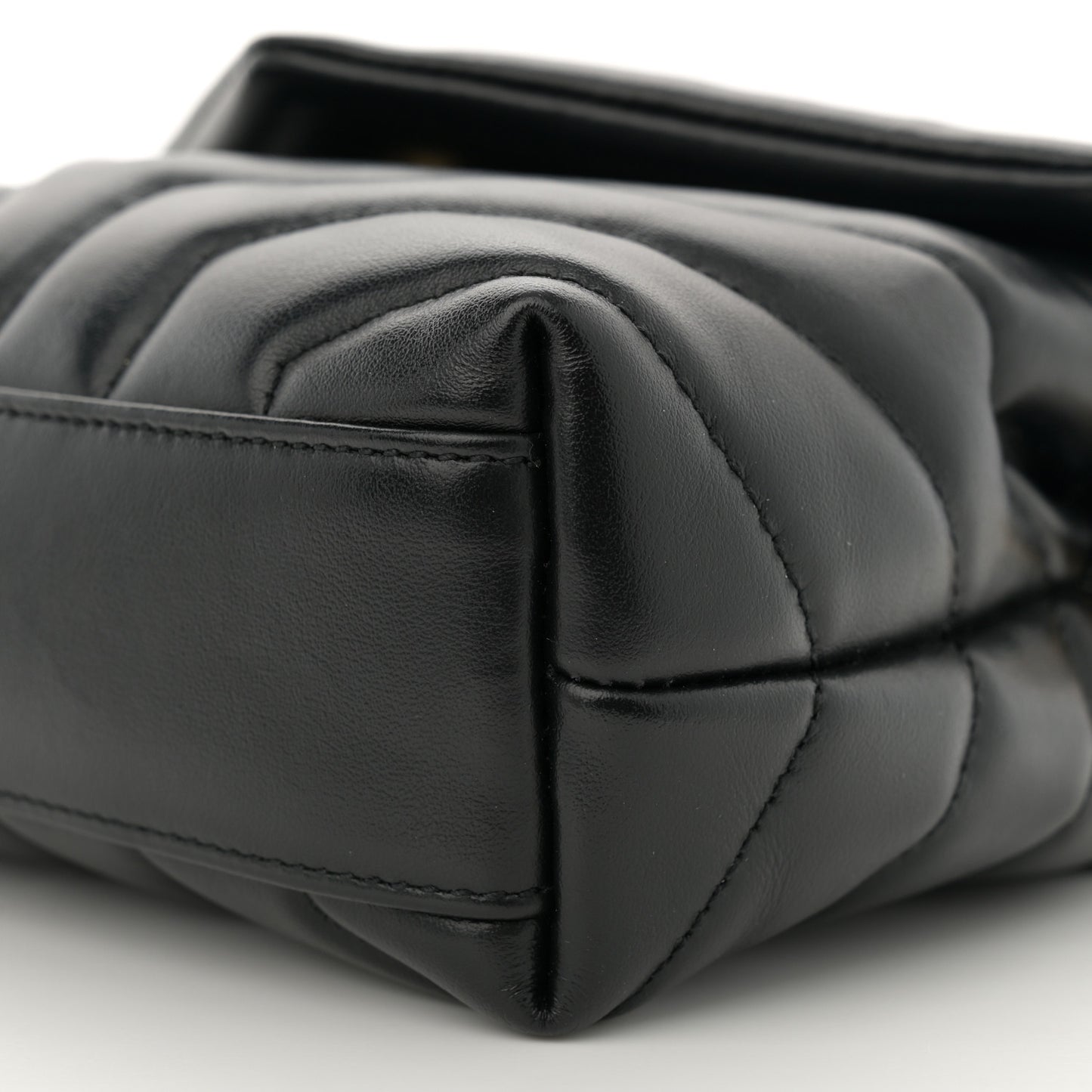 Calfskin Y Quilted Monogram Toy Loulou Crossbody Bag Black