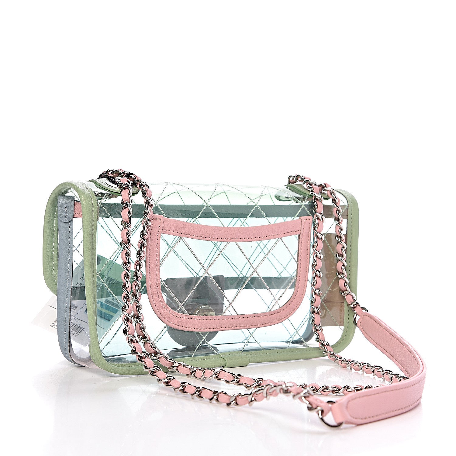 Chanel Lambskin PVC Quilted Mini Coco Splash Flap Blue Green 3 of 11