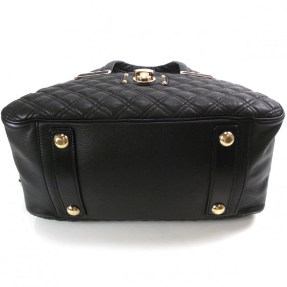 Leather Quilted Ursula Bowler Black