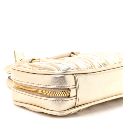 Miu Miu Metallic Nappa Matelasse Mini Arcadie Top Handle Bag Pirite 9 of 9