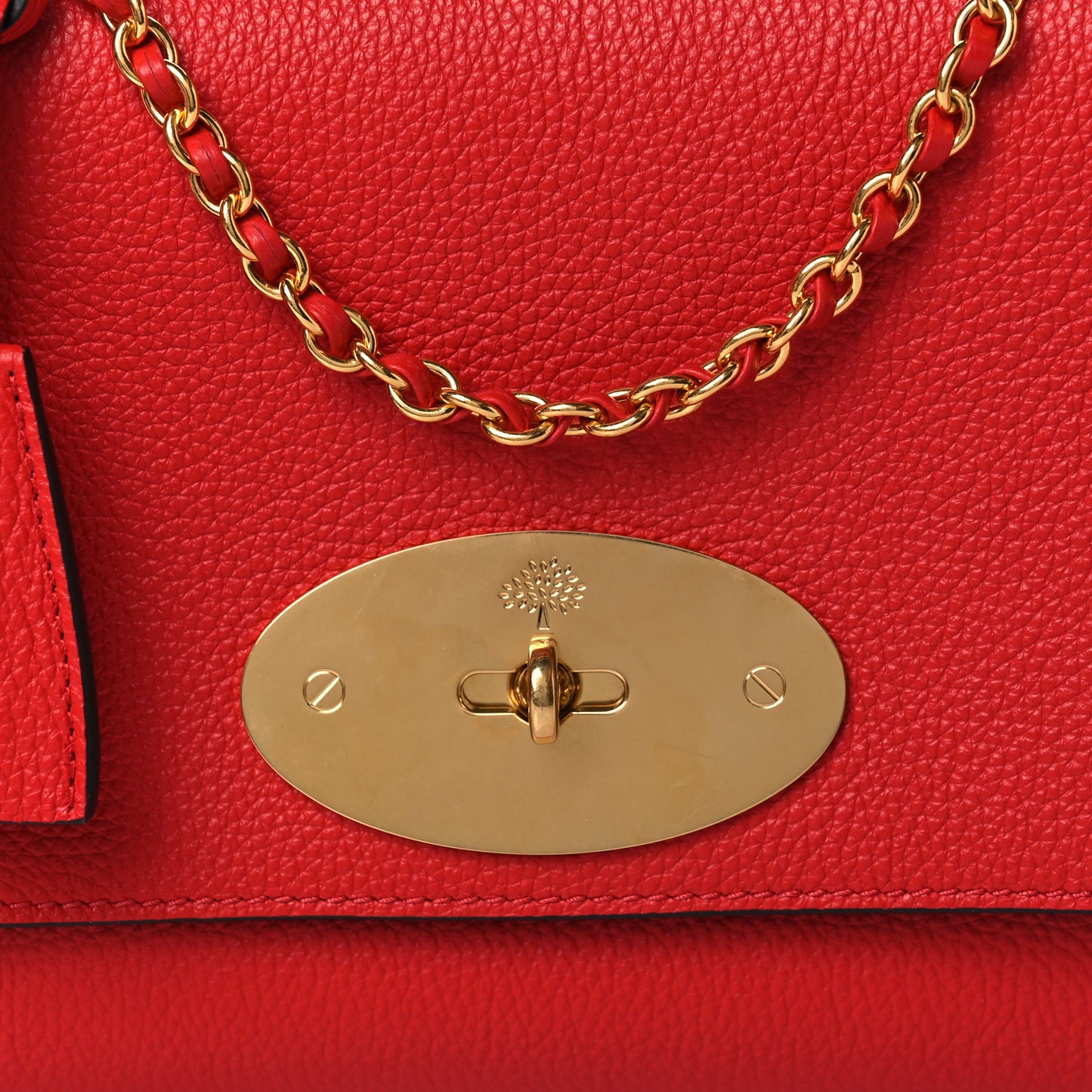 Glossy Goatskin Small Lily Flap Red