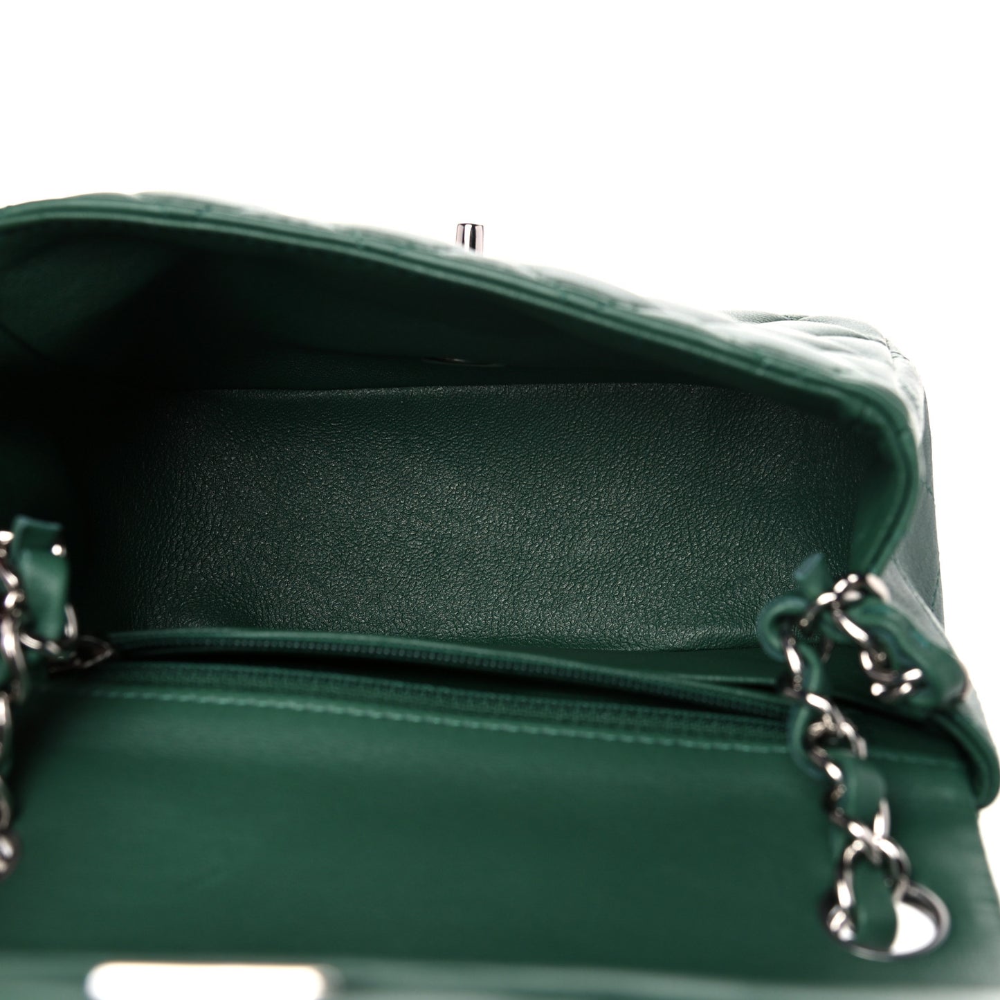 Lambskin Quilted Mini Square Flap Green