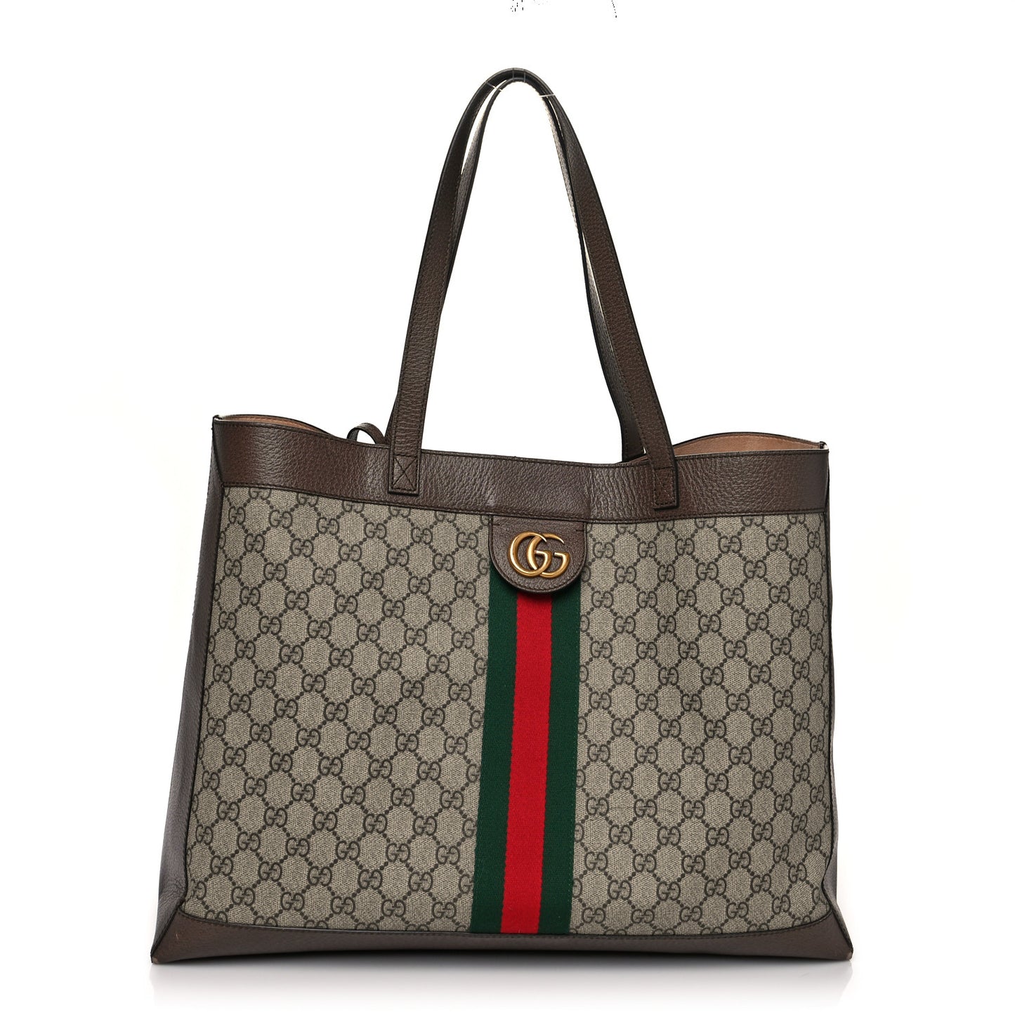 GG Supreme Monogram Web Ophidia Tote Brown