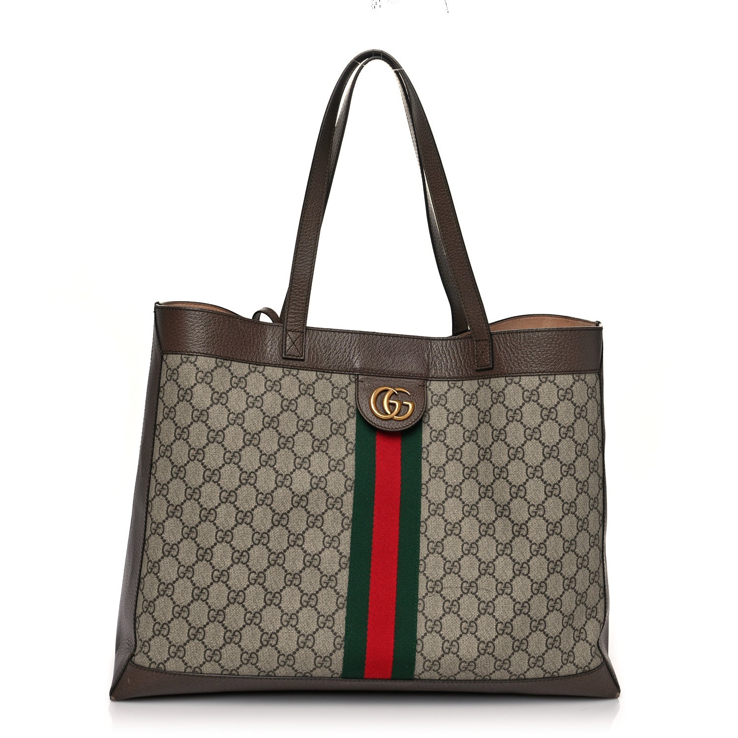 Gucci GG Supreme Monogram Web Ophidia Tote Brown 2 of 18