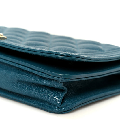 Chanel Caviar Quilted Boy Wallet On Chain WOC Blue 11 of 11