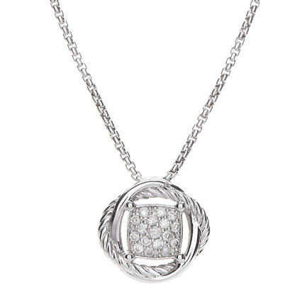 David Yurman Sterling Silver Diamond 7mm Infinity Pendant Necklace 4 of 7