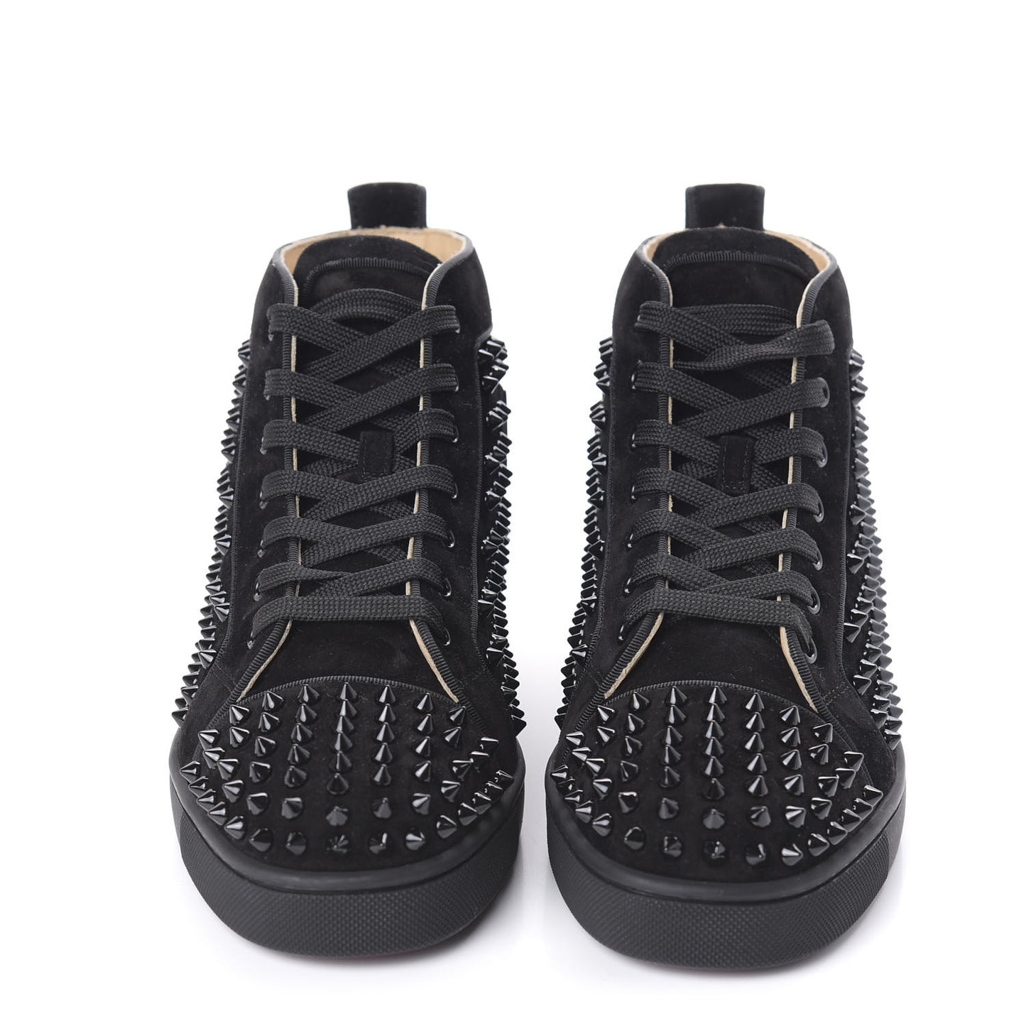 Veau Velours Mens Louis Spikes Flat Sneakers 39.5 Black