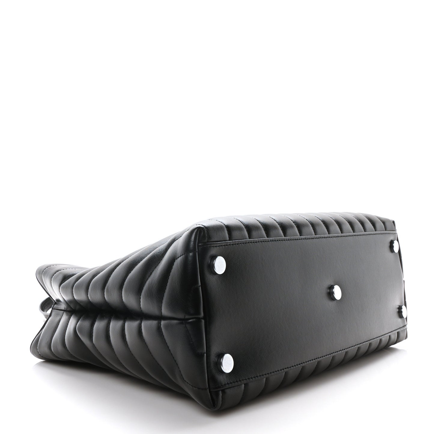 Calfskin Y Quilted Monogram Large Loulou Shopper Black