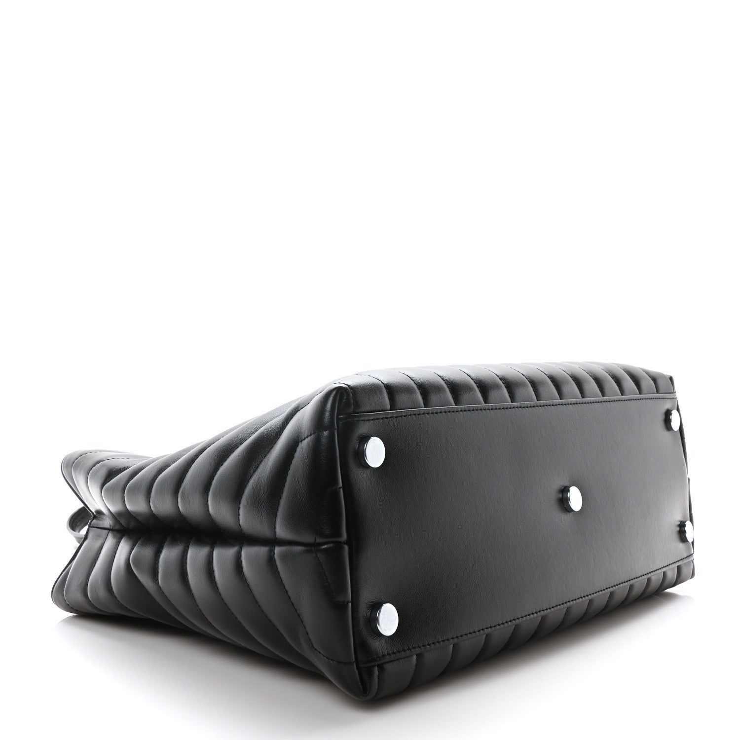 Saint Laurent Calfskin Y Quilted Monogram Large Loulou Shopper Black 4 of 10