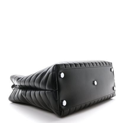 Saint Laurent Calfskin Y Quilted Monogram Large Loulou Shopper Black 4 of 10