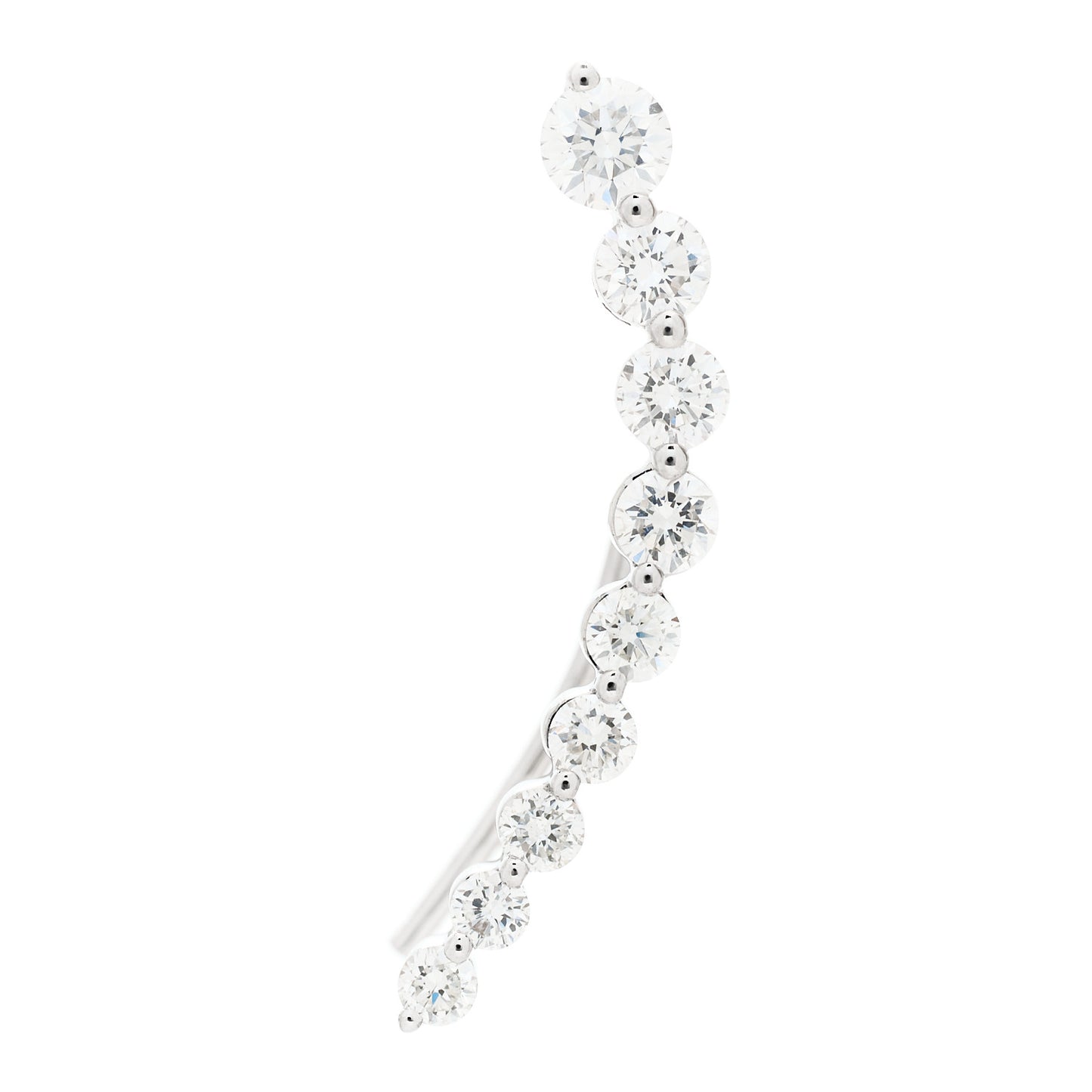 18K White Gold Diamond Floating Earring