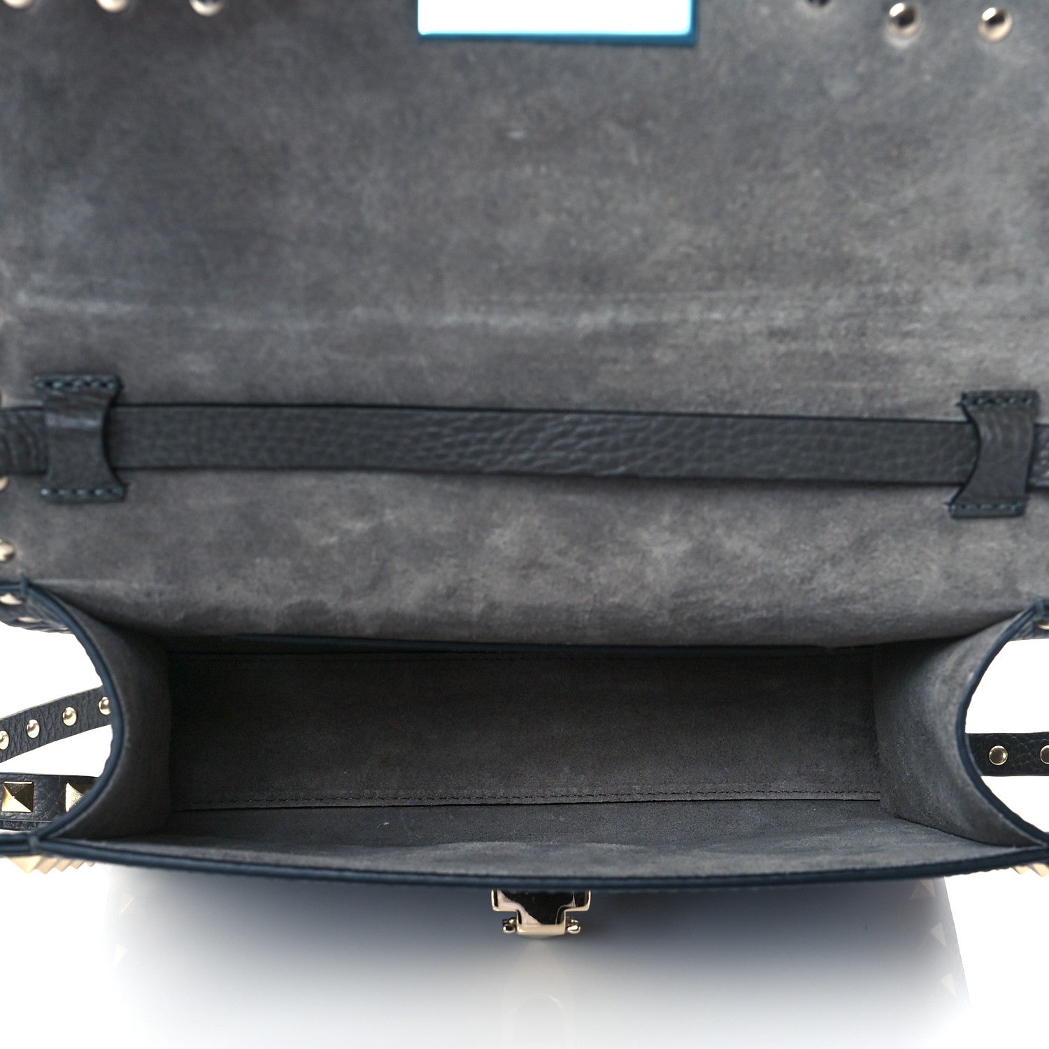 Valentino Garavani Pebbled Calfskin Medium Rockstud Flip Lock Crossbody Bag Black 5 of 9