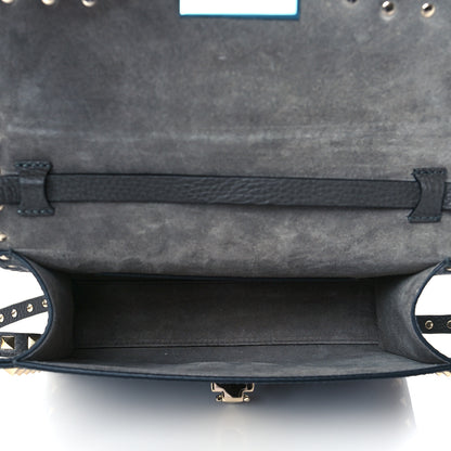Valentino Garavani Pebbled Calfskin Medium Rockstud Flip Lock Crossbody Bag Black 5 of 9