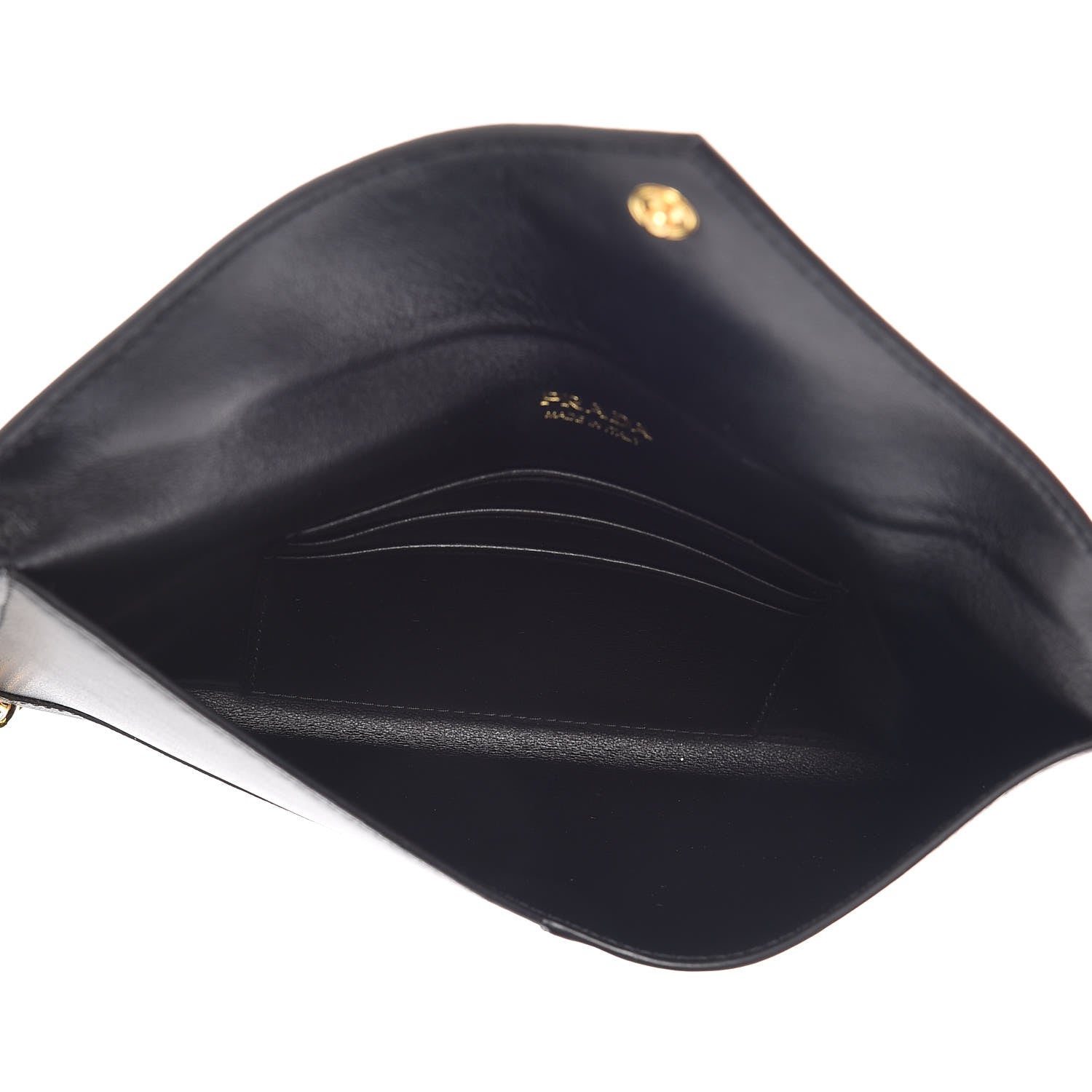 Prada Saffiano Letter Wristlet Wallet Black 5 of 9