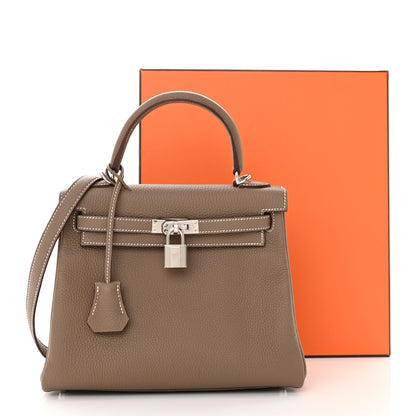 Hermes Togo Kelly Retourne 25 Etoupe 15 of 15