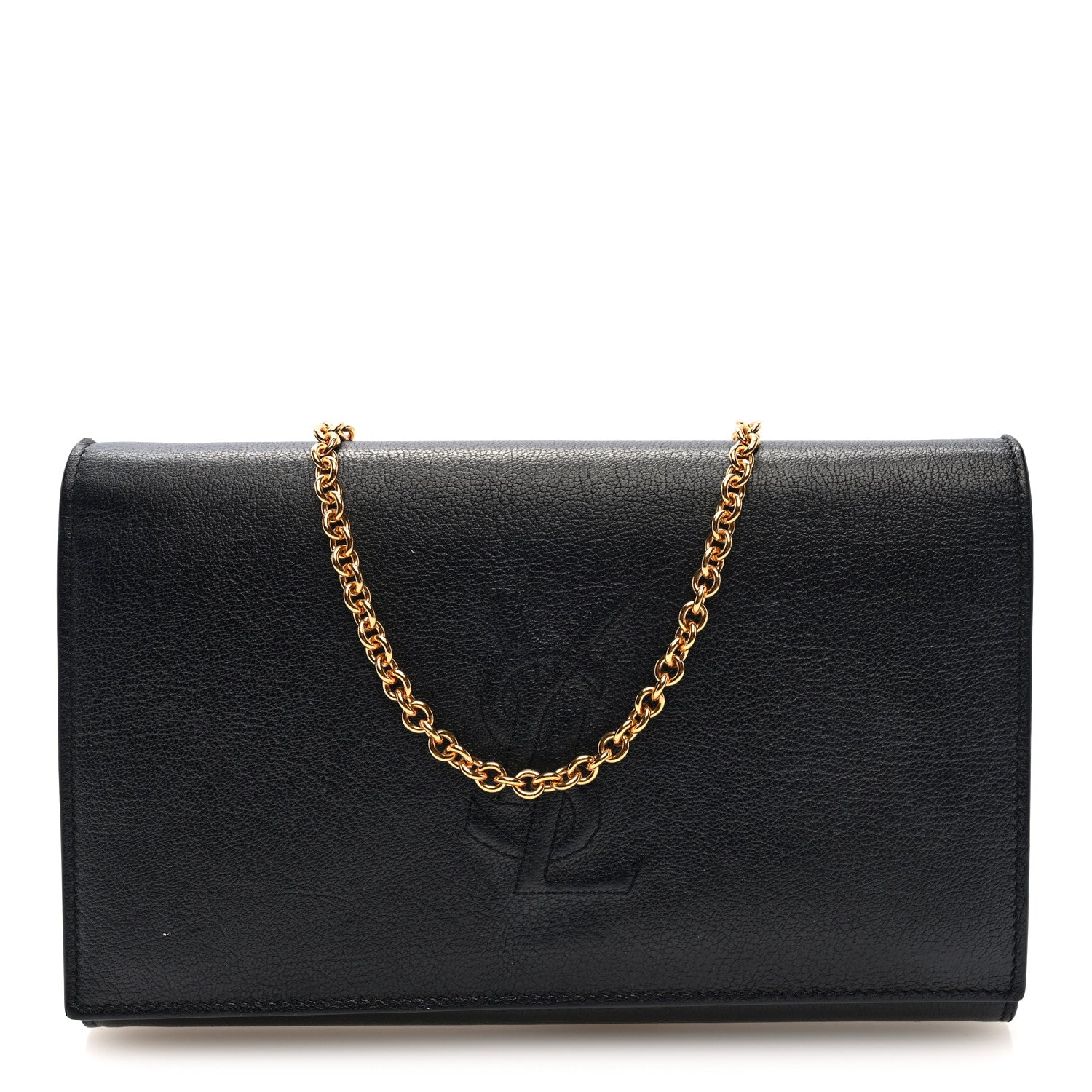 Saint Laurent Calfskin Monogram Belle de Jour Chain Clutch Black 1 of 9