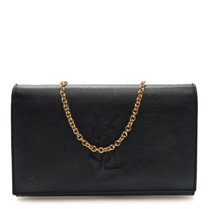 Saint Laurent Calfskin Monogram Belle de Jour Chain Clutch Black 1 of 9
