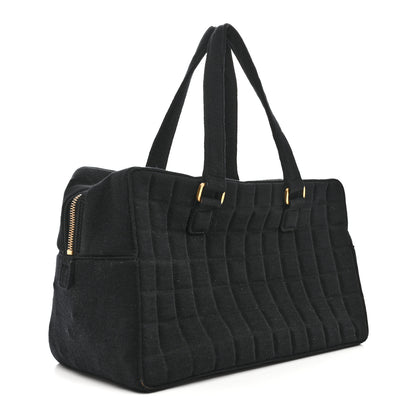 Chanel Jersey Square Quilted Bowler Black 3 of 15