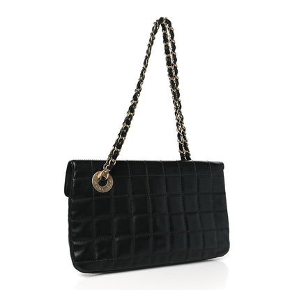 Chanel Lambskin Chocolate Bar Mademoiselle Flap Shoulder Bag Black 3 of 10