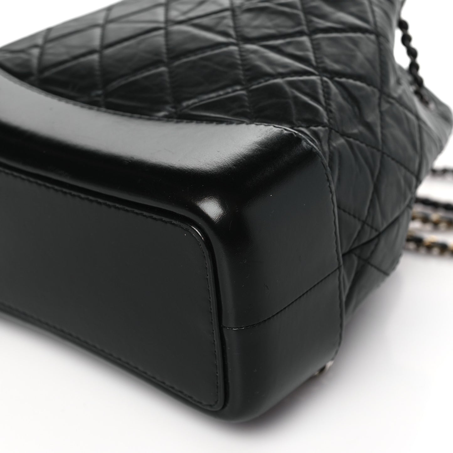 Aged Calfskin Quilted Small Gabrielle Backpack Black