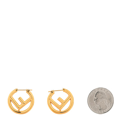 Fendi Metal FF Hoop Earrings Gold 2 of 5