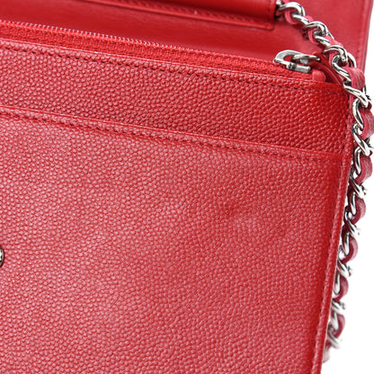Chanel Caviar Sevruga Wallet on Chain WOC Red 8 of 13