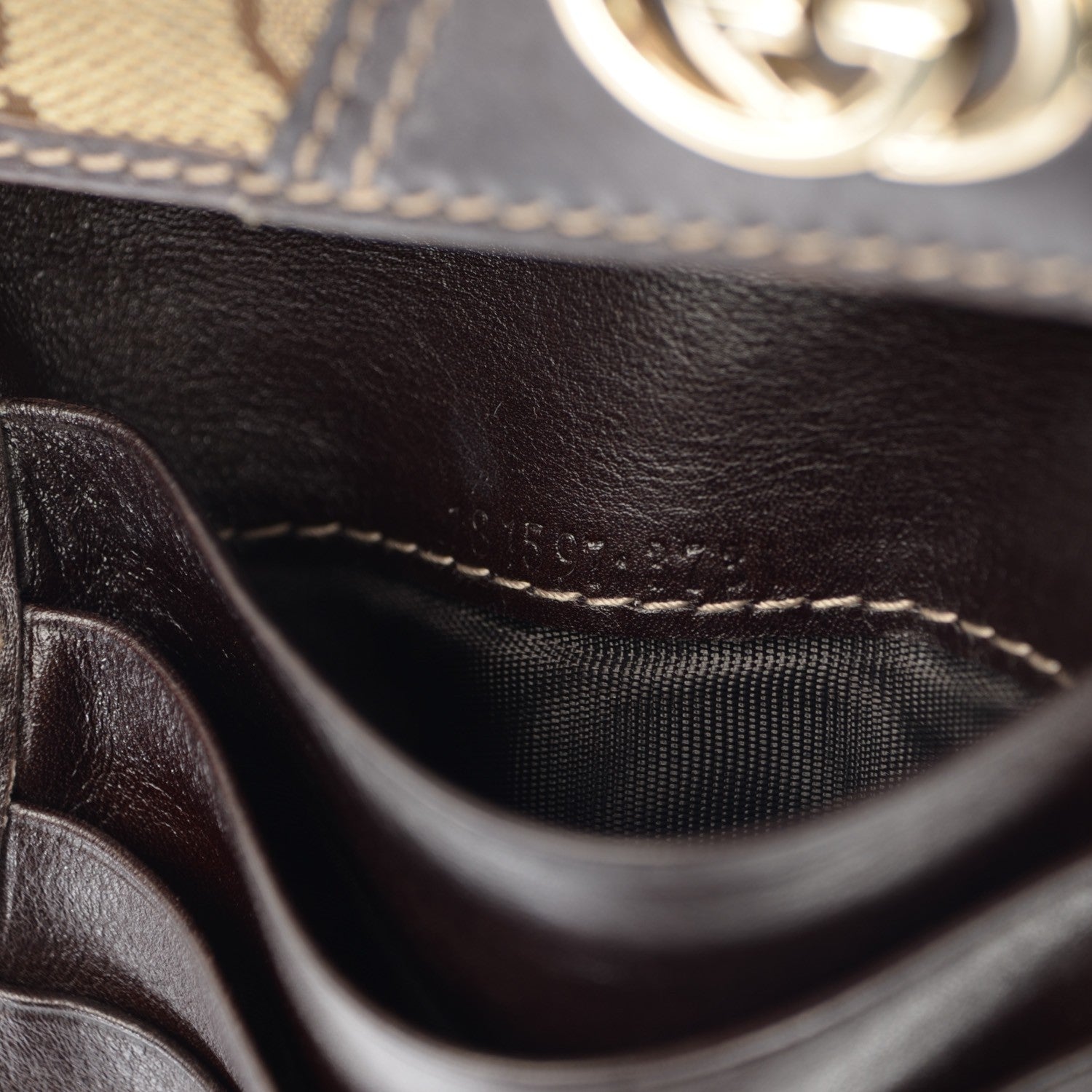 Gucci Monogram Britt Tri Fold Wallet Dark Brown 7 of 7