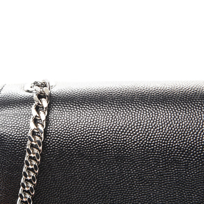Saint Laurent Grain De Poudre Medium Classic Monogram Kate Satchel Black 6 of 7