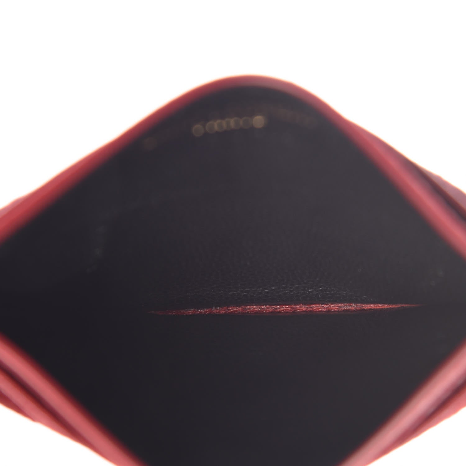 Saint Laurent Grain De Poudre Matelasse Chevron Monogram Credit Card Case New Red 5 of 8