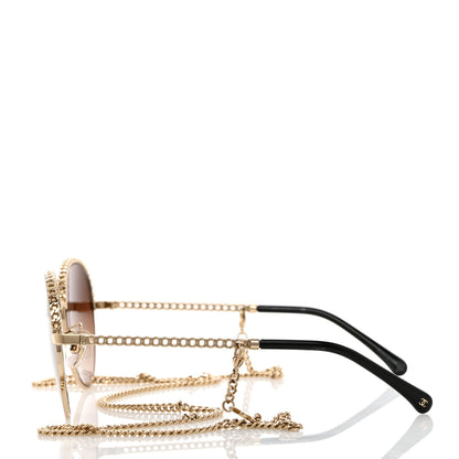 Chanel Chain Pantos Sunglasses 4242 Gold Brown 3 of 8