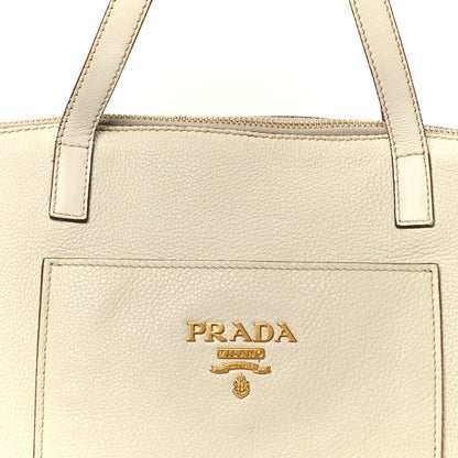 Prada Vitello Daino Small Shopping Tote Talco 8 of 10