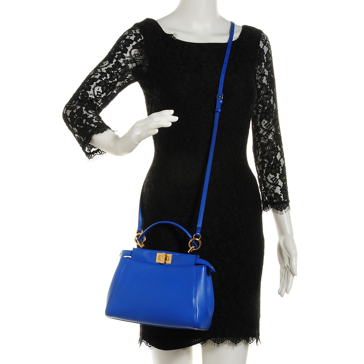 Fendi Nappa Mini Peekaboo Iconic Satchel Bleuette 2 of 10