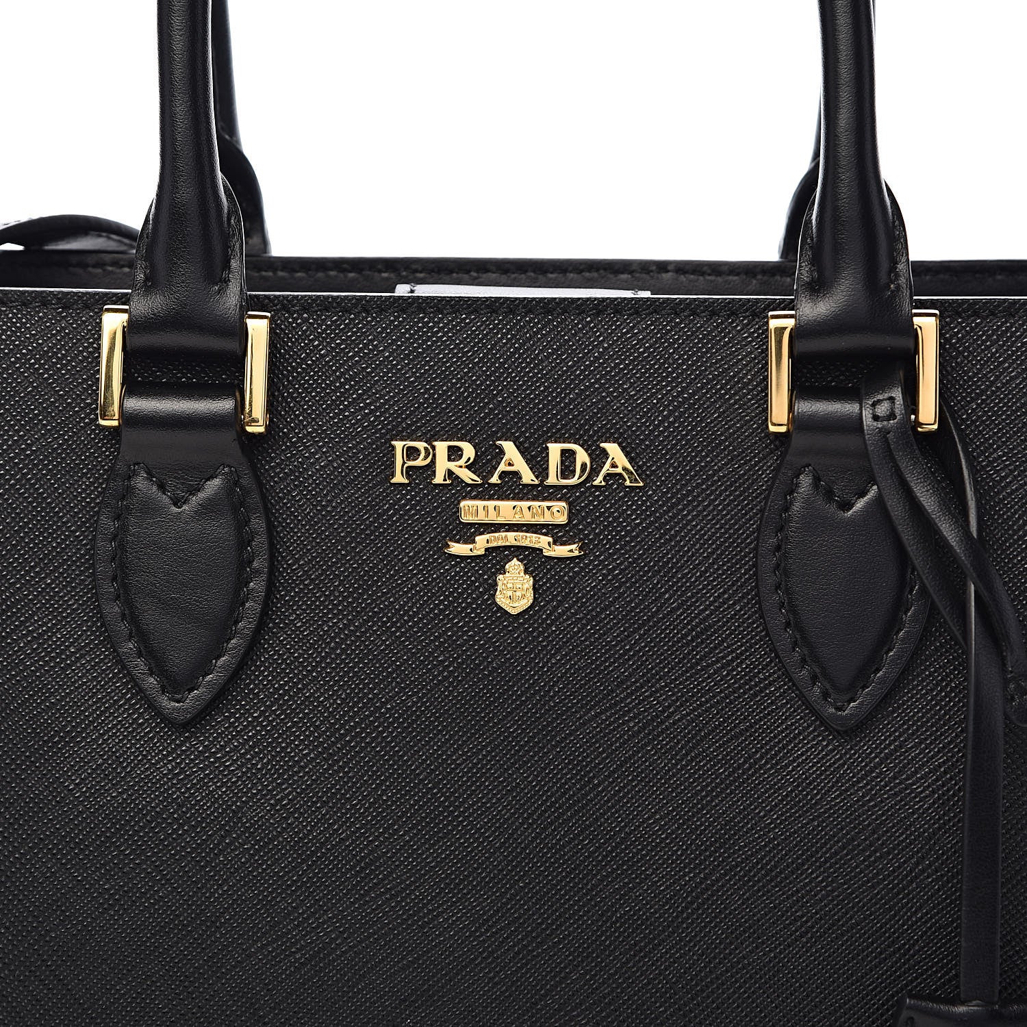 Prada Saffiano Soft Calfskin Small Zippered Tote Black 10 of 10