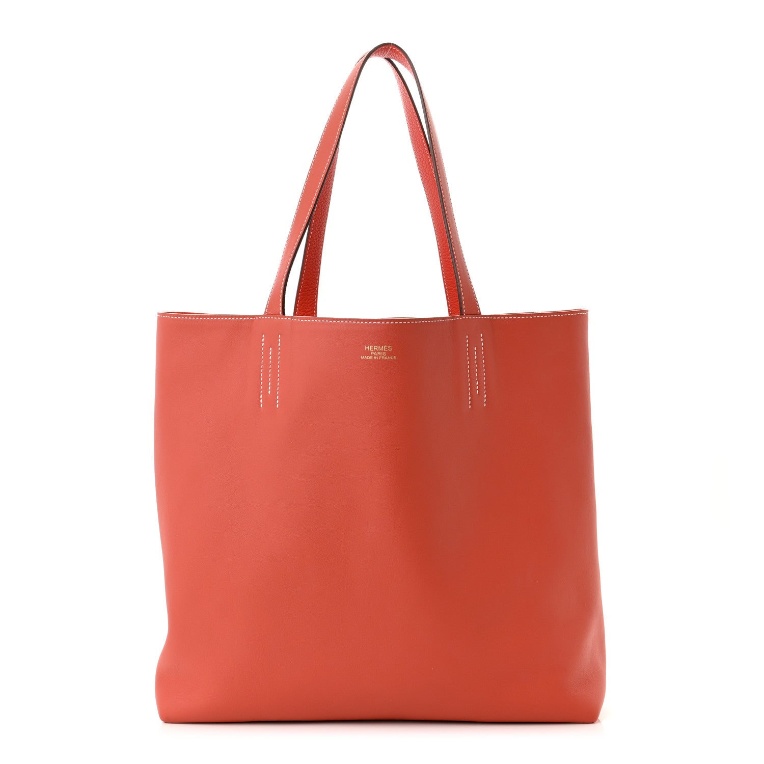 Hermes Taurillon Clemence Double Sens 45 Reversible Tote Rose Jaipur 3 of 17
