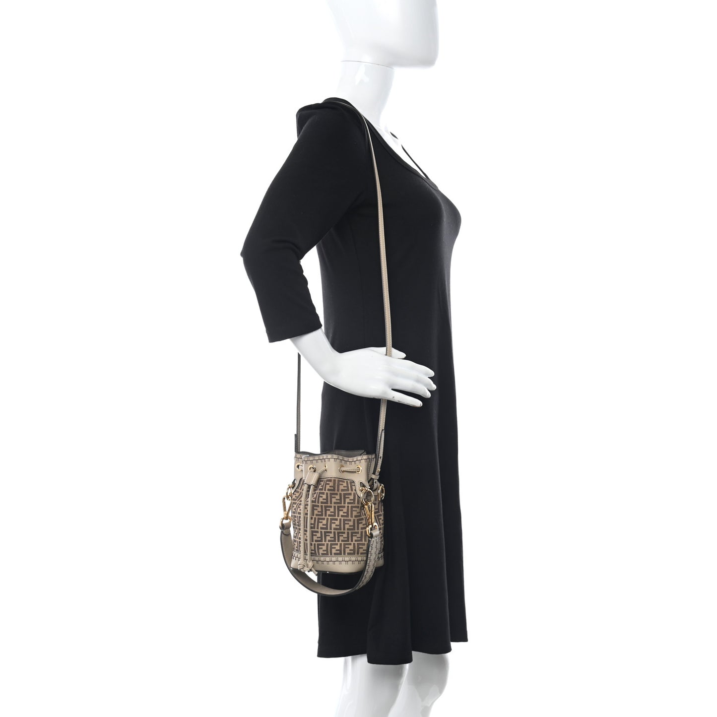 Suede Vitello Grace F is Fendi Micro FF Mini Mon Tresor Bucket Bag Nude Spring Maya