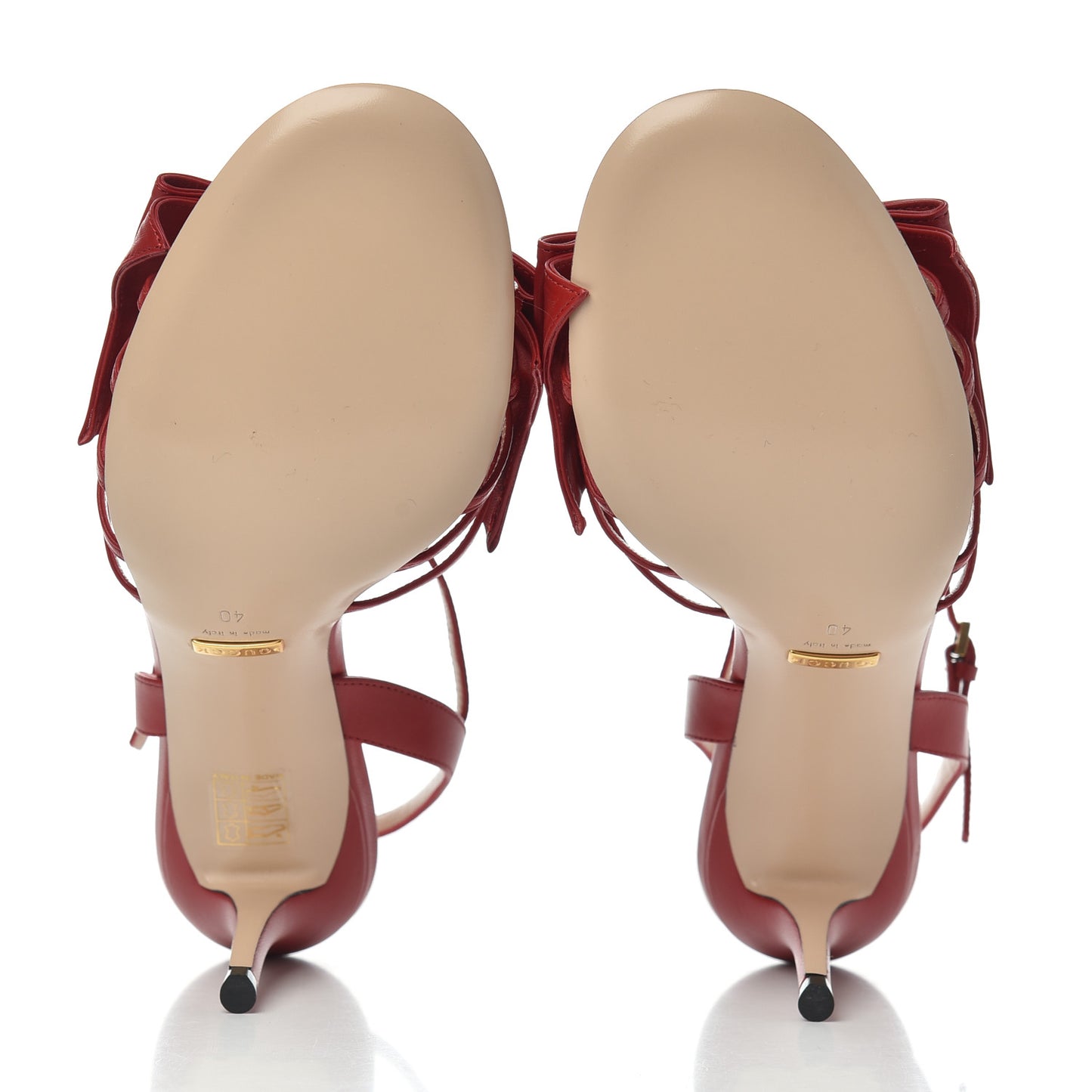 Nappa Queen Margaret Mid Heel Sandals 40 Hibiscus Red
