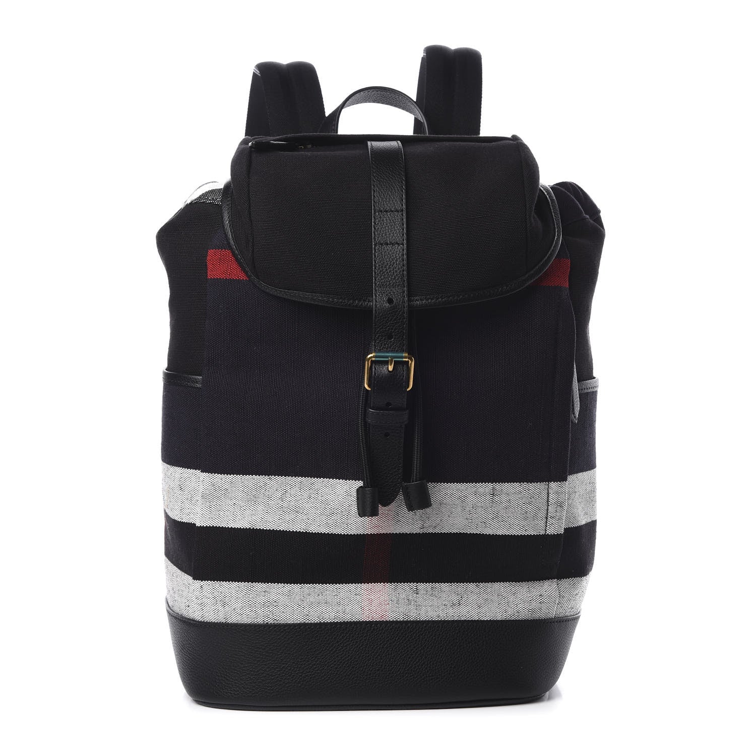Burberry Overdyed Canvas Mega Check Drifton Backpack Black 1 of 10