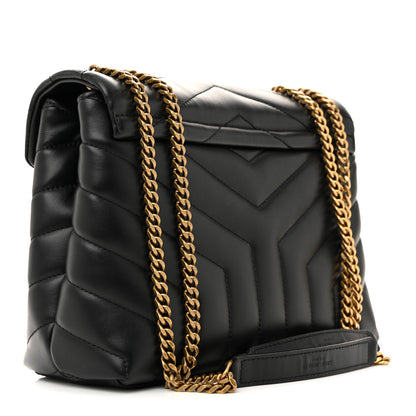 Saint Laurent Calfskin Y Quilted Monogram Small Loulou Chain Satchel Black 3 of 12