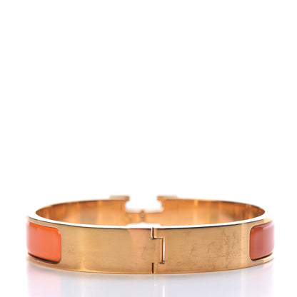 Hermes Enamel Narrow Clic Clac H Bracelet GM Orange 3 of 4