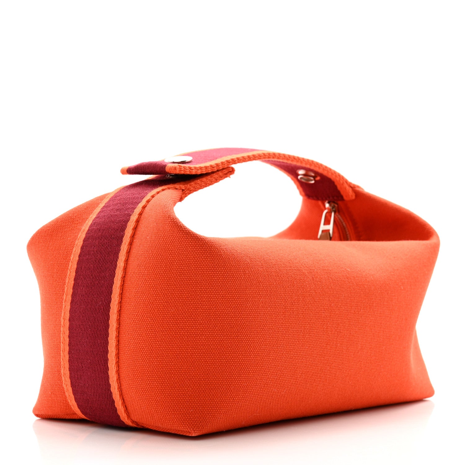 Hermes Canvas Small Bride-A-Brac Pouch Orange Feu Burgundy 3 of 6